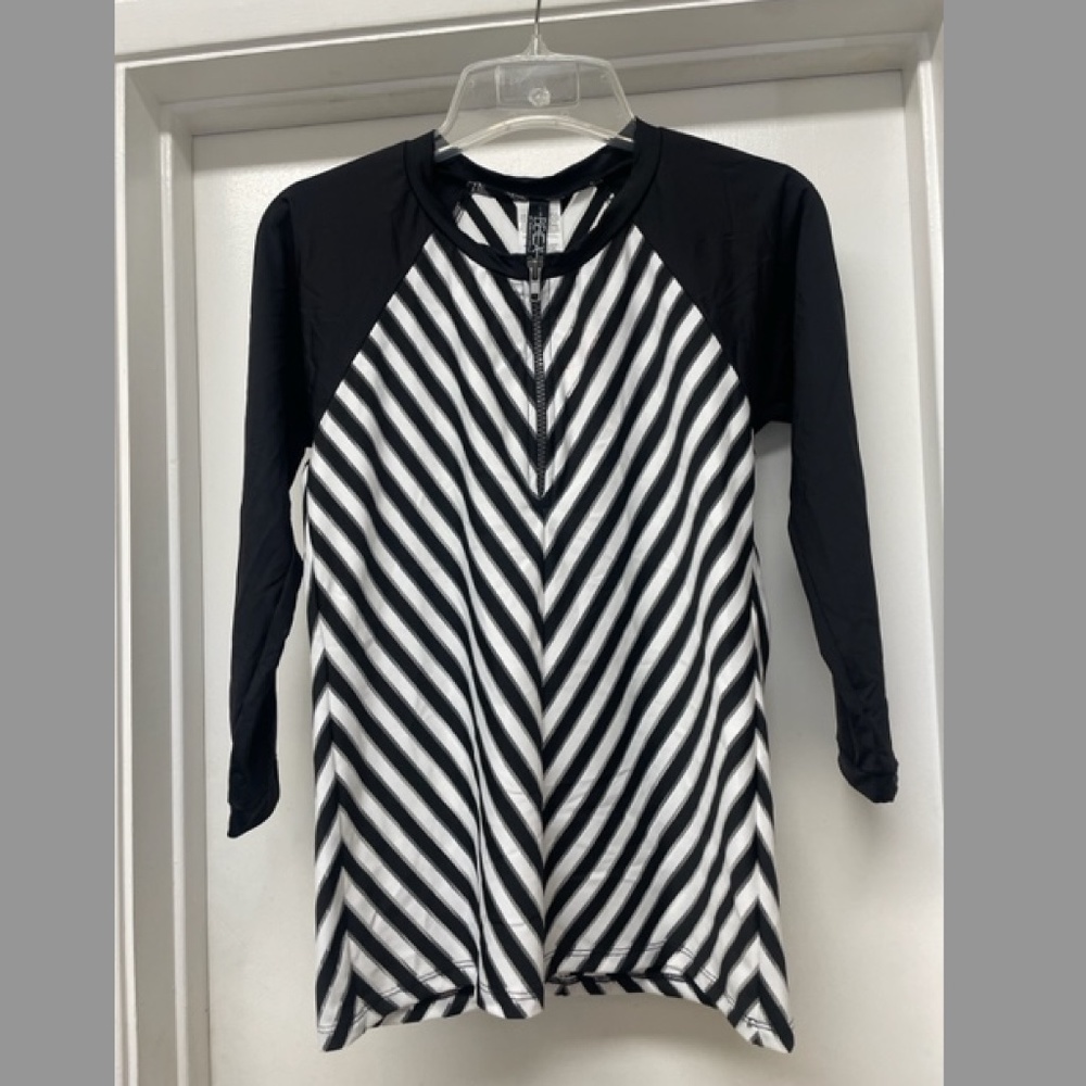 NWT $74 BECCA Swim Shirt RashGuard Zip Top